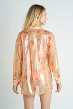 Load image into Gallery viewer, CARA Button down Shirt Special Edition FLower Metallic
