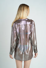 Load image into Gallery viewer, CARA Button Down Shirt Silk silver
