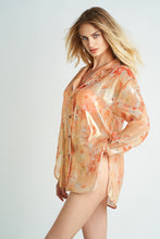 Load image into Gallery viewer, CARA Button down Shirt Special Edition FLower Metallic
