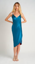 Load image into Gallery viewer, DAPHNE Dress 100% SILK Reversible Teal &amp; Pink
